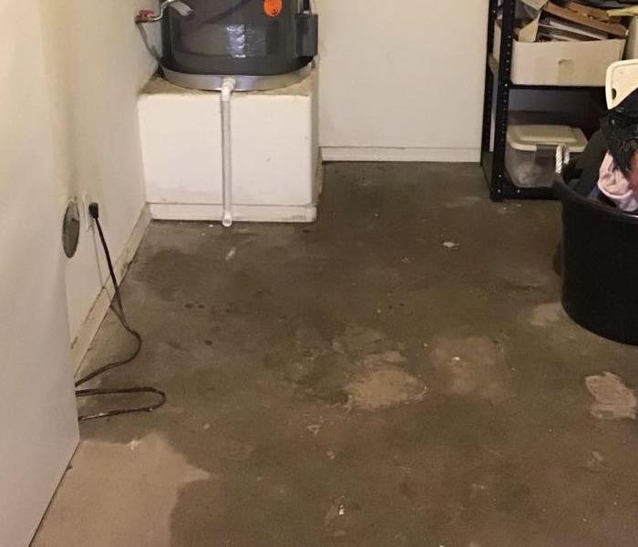 Pre-mitigation garage due to water heater leak